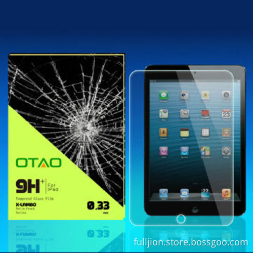 0.33mm round angel 9H tempered-glass screen protector for iPad 2/3/4
